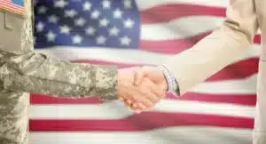 Shaking Hands 1 | Usgrca | Federal & State Government Contracting Experts Contracting Officer Congratulating Small Business Owner on Awarded Contract